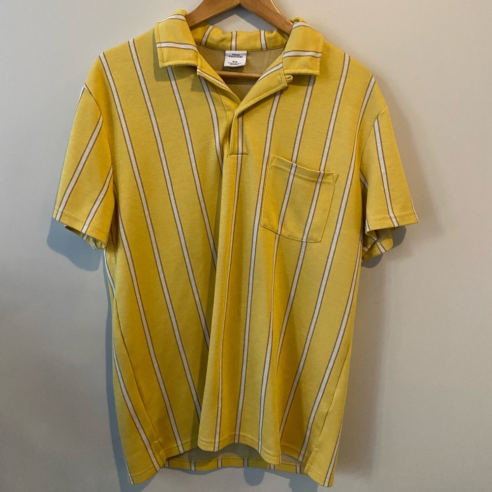 Urban Outfitters yellow retro polo